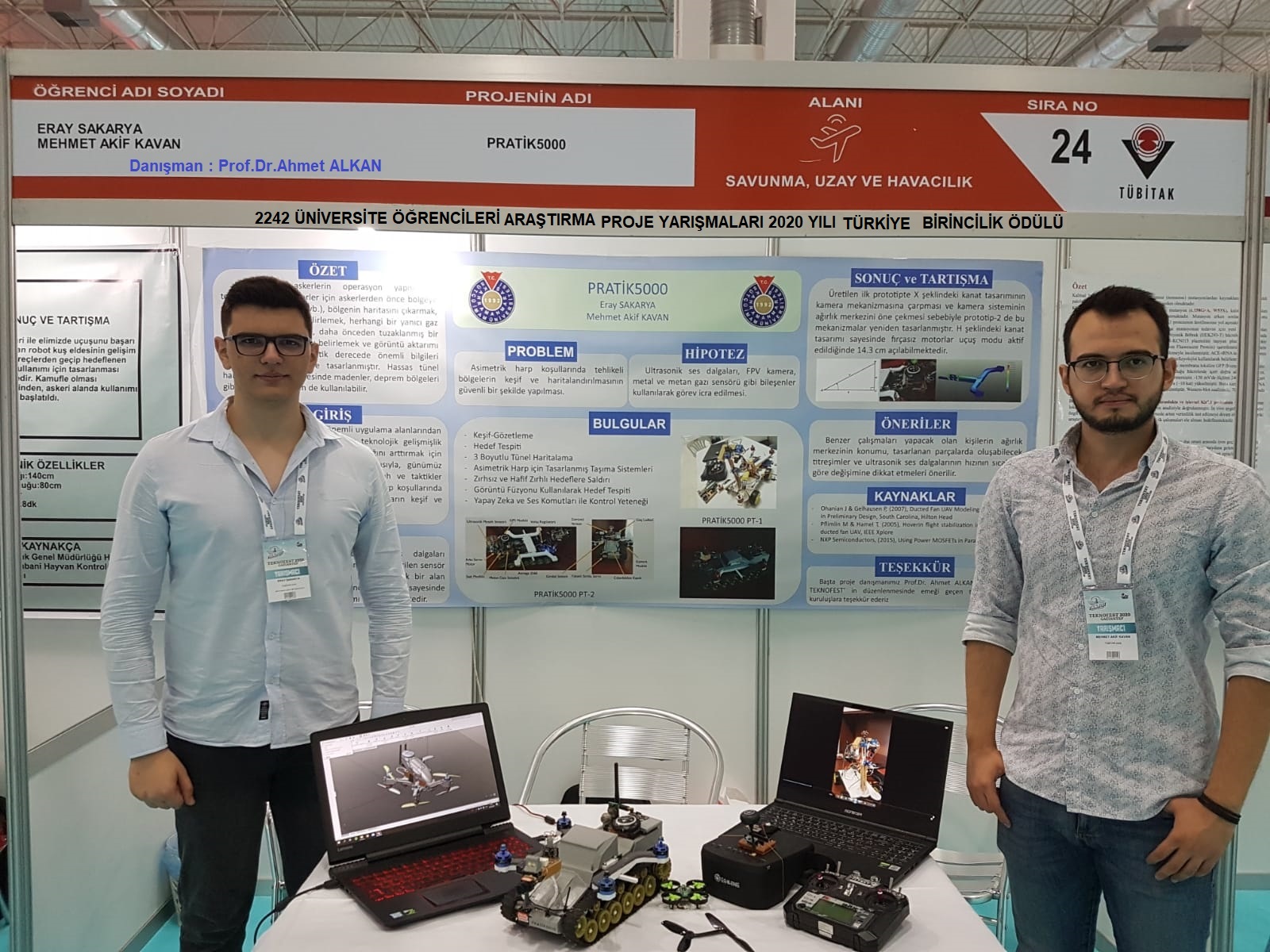 Üniversitemiz Öğrencisi Eray Sakarya ve Mehmet Akif Kavan’ın Projesi Teknofest 2020’de Türkiye Birinciliği Elde Etti